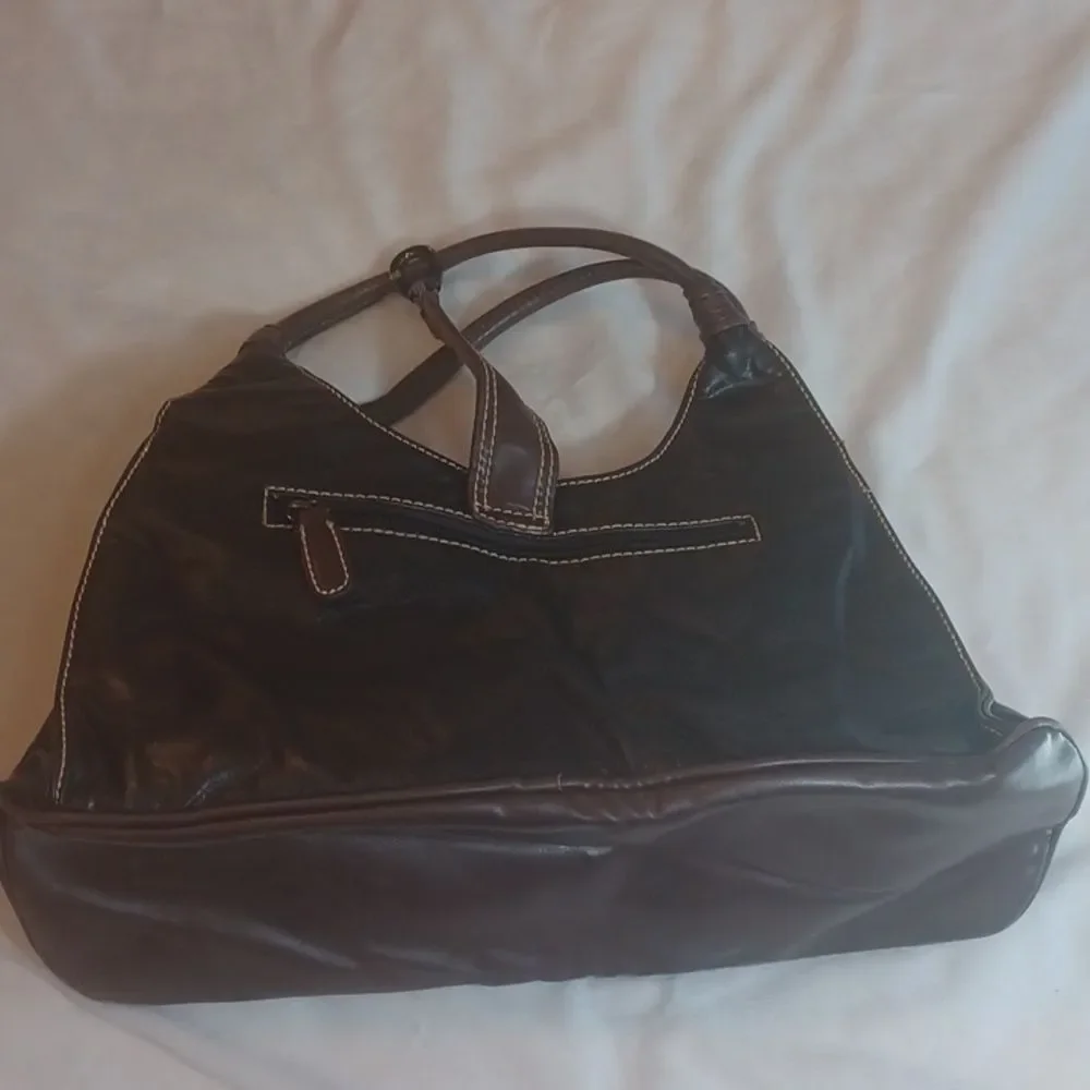 Babila Western Studded Two Tone Brown Leather Handbag Anti‎ Theft